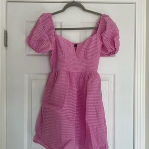 Pink Puff Sleeve Dress